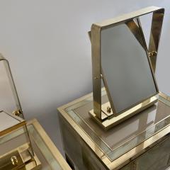 Late 20th Century Pair of Italian Brass Tilting Table Mirrors - 2148430