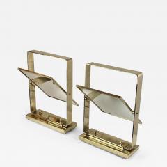 Late 20th Century Pair of Italian Brass Tilting Table Mirrors - 2149928