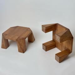 Late 20th Century Pair of Italian Squared Wooden Pedestals - 4618116