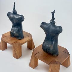 Late 20th Century Pair of Italian Squared Wooden Pedestals - 4618121