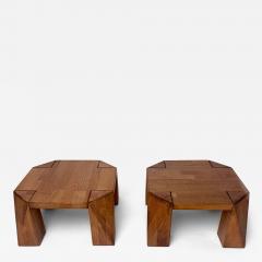 Late 20th Century Pair of Italian Squared Wooden Pedestals - 4618708