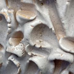 Late 20th Century Pair of Italian White Ceramic Sculptural Table Lamps w Shades - 2899206