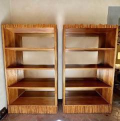 Late 20th Century Pair of Wood Brass Breadsticks Bookcases w Bronzed Mirrors - 2996613