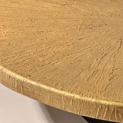 Late 20th Century Sculptural Roundish Brass Top and Blak Iron Coffee Table - 4379663