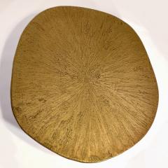 Late 20th Century Sculptural Roundish Brass Top and Blak Iron Coffee Table - 4380352