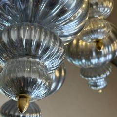 Late 20th Century Silver Blown Murano Glass Elements Brass Sputnik Chandelier - 3364143