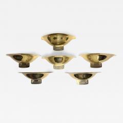 Late 20th Century Six Space Age Gold Metal Transparent Lucite Sconces - 1635832