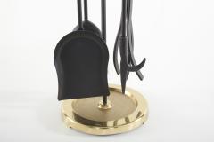 Late 20th Century Solid Brass Two Tone Fireplace Tool Set - 2108912