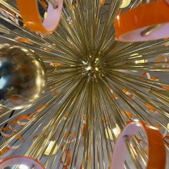 Late 20th Century Sputnik Chandelier in Jacketed Orange White Glass by Vistosi - 2520671