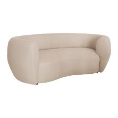 Late 20th Century Wool and Solid Wood Curved Sofa Italy - 2397608