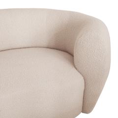 Late 20th Century Wool and Solid Wood Curved Sofa Italy - 2397613