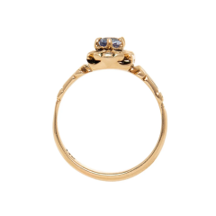 Late Art Deco 14k Sapphire Diamond Ring - 2749899
