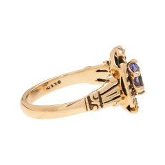 Late Art Deco 14k Sapphire Diamond Ring - 2749985