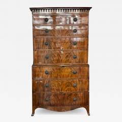 Late George III Mahogany Bowfront Chest on Chest - 2641741