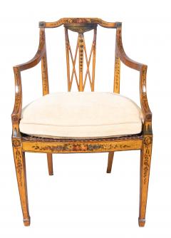 Late George III Satinwood And Painted Armchair - 4524386