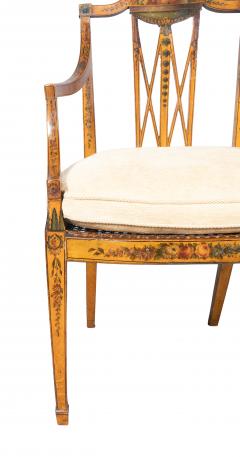 Late George III Satinwood And Painted Armchair - 4524399