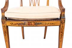 Late George III Satinwood And Painted Armchair - 4524408