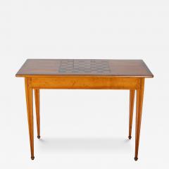 Late Gustavian Cherry and Nutwood Game Table with Checkerboard and Backgammon - 4287977