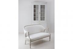 Late Gustavian Style Swedish Barrel Back Sofa Bench In Original Paint - 2673458