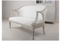 Late Gustavian Style Swedish Barrel Back Sofa Bench In Original Paint - 2673462