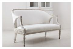 Late Gustavian Style Swedish Barrel Back Sofa Bench In Original Paint - 2673475