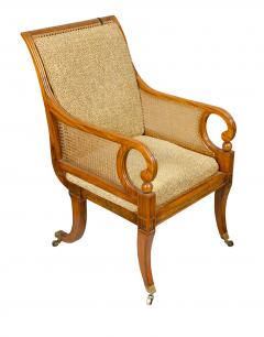 Late Regency Satinwood and Painted Armchair - 3786579