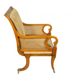 Late Regency Satinwood and Painted Armchair - 3786580