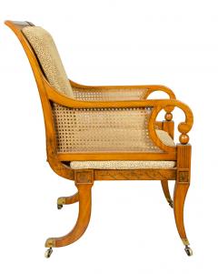 Late Regency Satinwood and Painted Armchair - 3786581