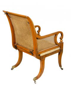 Late Regency Satinwood and Painted Armchair - 3786582
