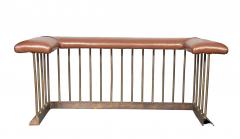 Late Victorian Brass And Leather Club Fender - 4458794