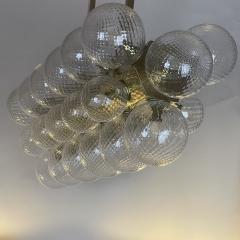 Late20th Century Italian Brass W Transparent Murano Art Glass Boules Chandelier - 2695685