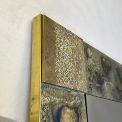 Late20th Century Italian Bronze Mirror Etched Brass w Bronze Abstract Plaques - 2985865
