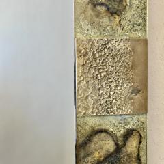Late20th Century Italian Bronze Mirror Etched Brass w Bronze Abstract Plaques - 2985866