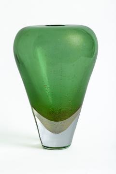 Laura Diaz de Santillana Italian Emerald and Gold Sommerso Vessel 1980 s - 4590423