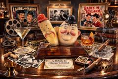 Laurel and Hardy Ceramic Caricatures Made in Italy mid century - 4552723