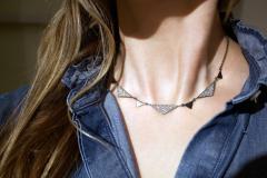 Lauren Harper 1 92 Carat Shimmering Diamond Oxidized Silver Trinity Necklace Lauren Harper - 4701253