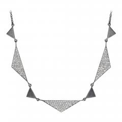 Lauren Harper 1 92 Carat Shimmering Diamond Oxidized Silver Trinity Necklace Lauren Harper - 4704233