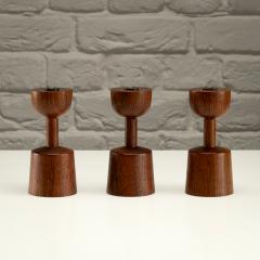 Laurids L nborg Set of 3 Rosewood Candlesticks by Laurids L nborg Denmark 1960s - 4100112