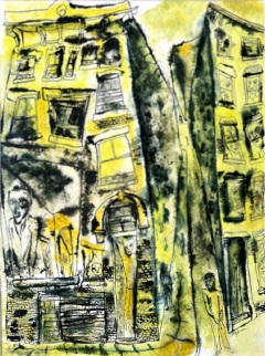 Lawrence Edward Kupferman Street Life New York Haunting Faces Windows Expressionism Mid Century 1946 - 3597689