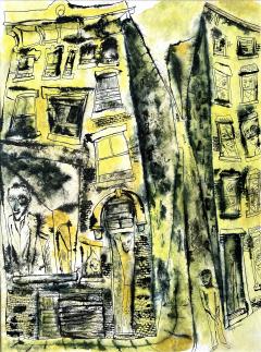 Lawrence Edward Kupferman Street Life New York Haunting Faces Windows Expressionism Mid Century - 3425941