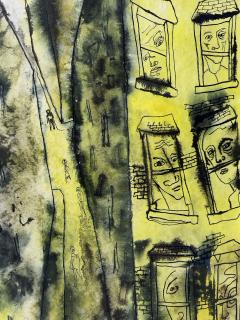 Lawrence Edward Kupferman Street Life New York Haunting Faces Windows Expressionism Mid Century - 3425951