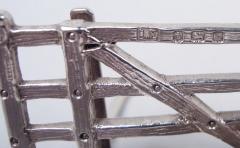 Lawrence Emanuel Set of 3 Antique English Edwardian Fox Gate Place Card Holders - 4424393