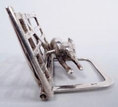 Lawrence Emanuel Set of 3 Antique English Edwardian Fox Gate Place Card Holders - 4424397