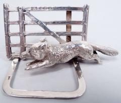 Lawrence Emanuel Set of 3 Antique English Edwardian Fox Gate Place Card Holders - 4424400