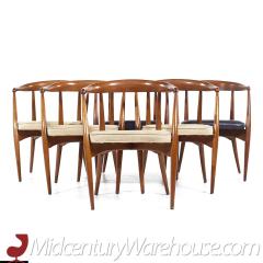 Lawrence Peabody Lawrence Peabody Mid Century Walnut Arm Chairs Set of 6 - 3684813