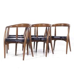 Lawrence Peabody Lawrence Peabody Mid Century Walnut Arm Chairs Set of 6 - 3834292