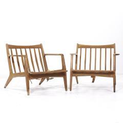 Lawrence Peabody Lawrence Peabody Mid Century Walnut Lounge Chairs Pair - 3835165