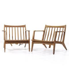 Lawrence Peabody Lawrence Peabody Mid Century Walnut Lounge Chairs Pair - 3835167