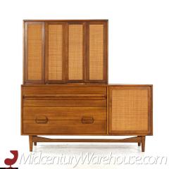 Lawrence Peabody Lawrence Peabody Mid Century Walnut and Cane Buffet with Hutch - 3684787