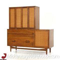 Lawrence Peabody Lawrence Peabody Mid Century Walnut and Cane Buffet with Hutch - 3684788